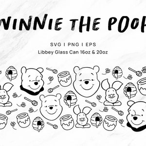 Libbey Glass Wrap, Winnie The Pooh, Libbey Glass Svg Png, Libbey Glass Can, Svg Eps Png, Digital Cut Files, Gift Libbey Glass