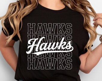 Hawks Png, Preppy Hawks Png, School Spirit Shirt, Hawks Mascot Png, Sublimation Design, Sports Clipart Digital Download