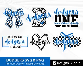 Dodgers Svg Bundles, Dodgers Png Bundle Set, School Spirit, Dodgers Shirts Pack, Game Day Clipart