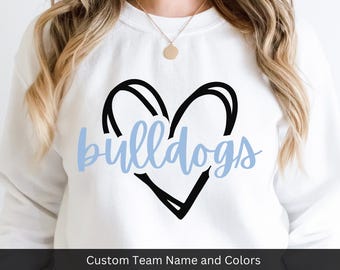 Custom Mascot Png, Custom School Team Png, School Spirit Png, Personalized Football Hockey Baseball Design Png, College Mascot Heart Png
