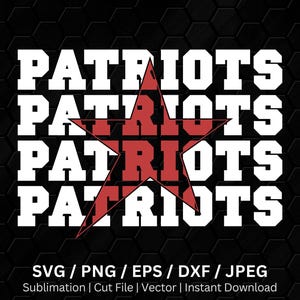 Patriots PNG, Patriots SVG Download, Editable Color, Patriot Png, Mascot, Cricut, Cut File, Vector, Image, Sublimation, Png, Eps, Dxf, Dtf