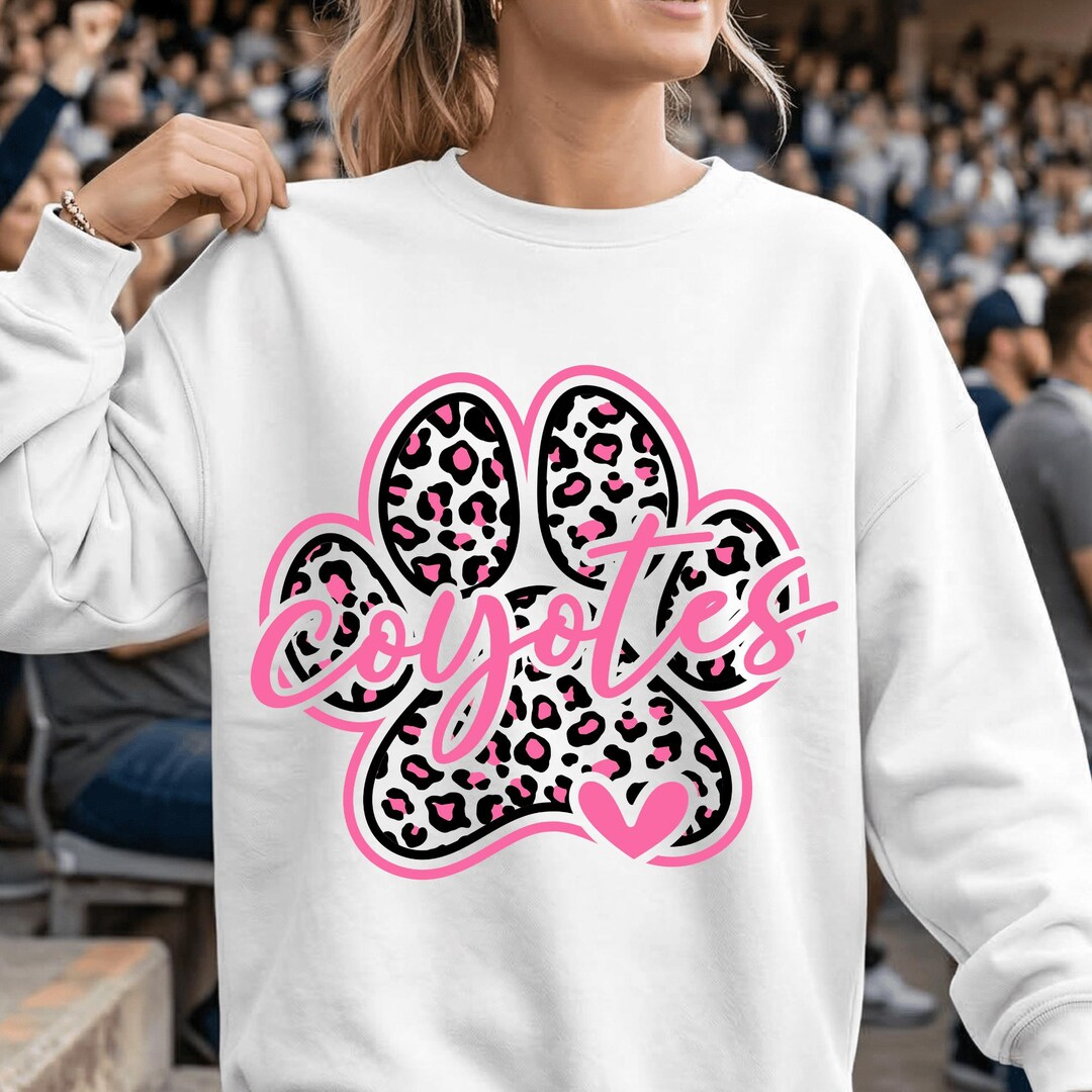 Go Yotes Script Pink PNG Coyotes Leopard Paw, Coyotes Mascot Script PNG for Basketball ...