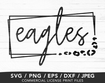 Eagles Team Spirit T Shirt, Eagles Svg Download, Leopard School Mascot Png, Back to School, Eagles Png File, Sublimation Designs