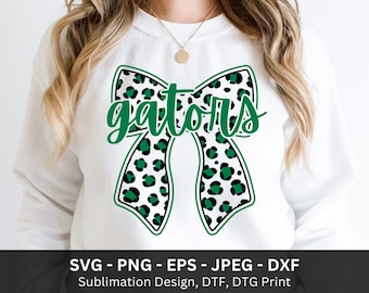 Gators Bow Png, Gators Leopard Png, Gators Bow Svg, Bow Mascot Png, High School Team, Gators Png, DTF Sublimation, Gators Mascot Shirt