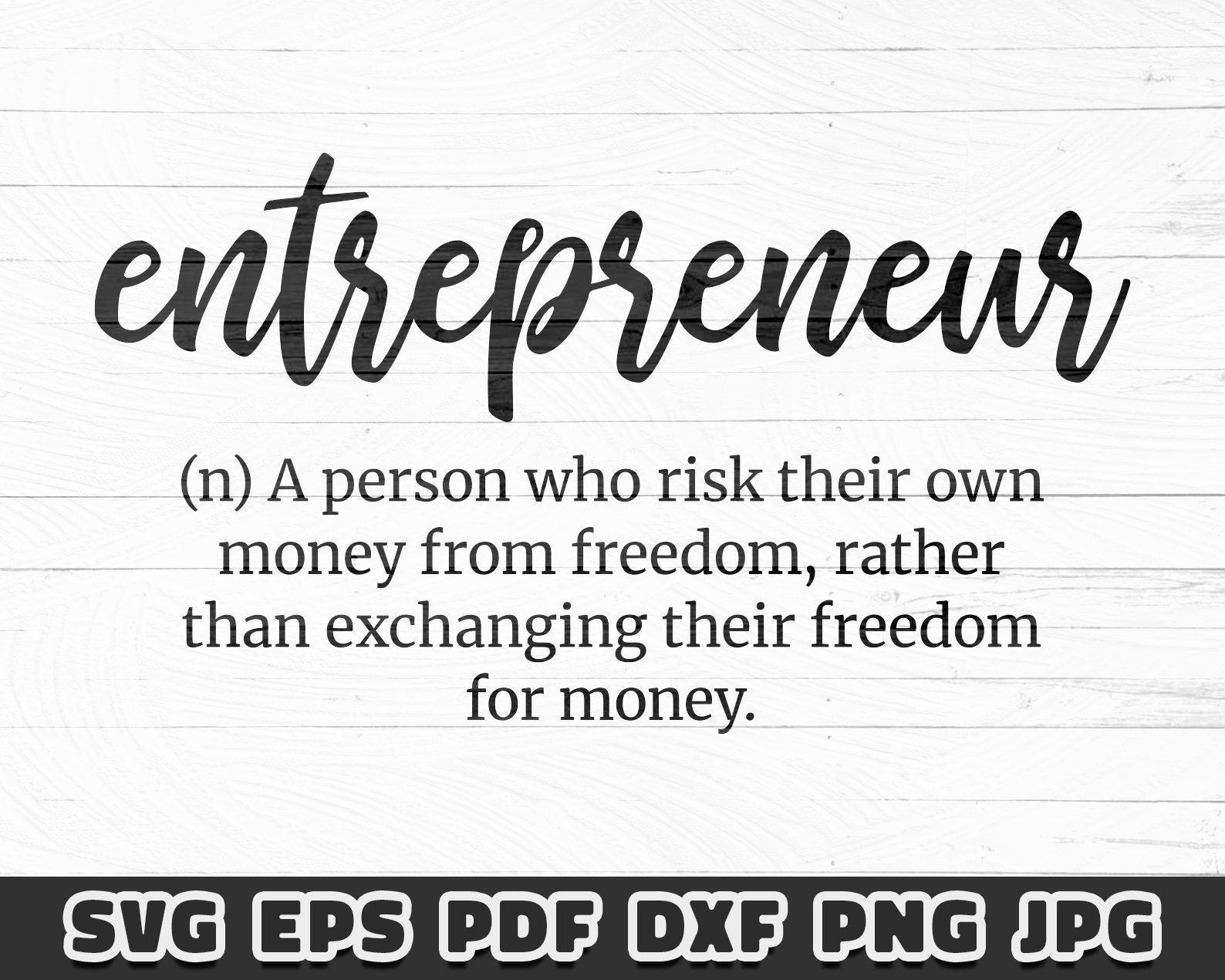 Entrepreneur Definition SVG Cut File Cricut Silhouette Etsy