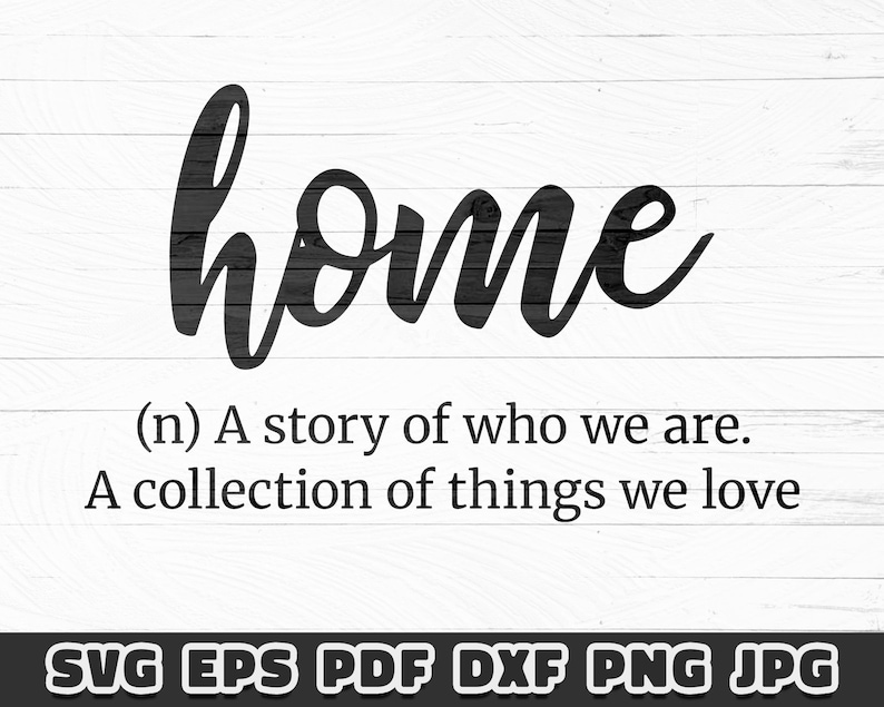 Download Home Definition SVG Cut File Cricut Cameo Silhouette | Etsy