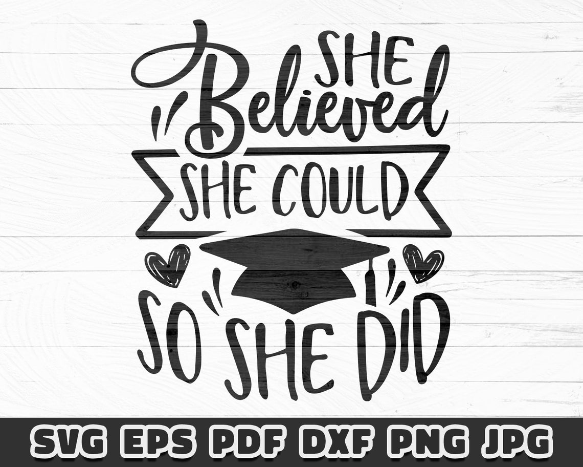 She Believed She Could so He Did Svg Motivational Svg Cameo - Etsy UK