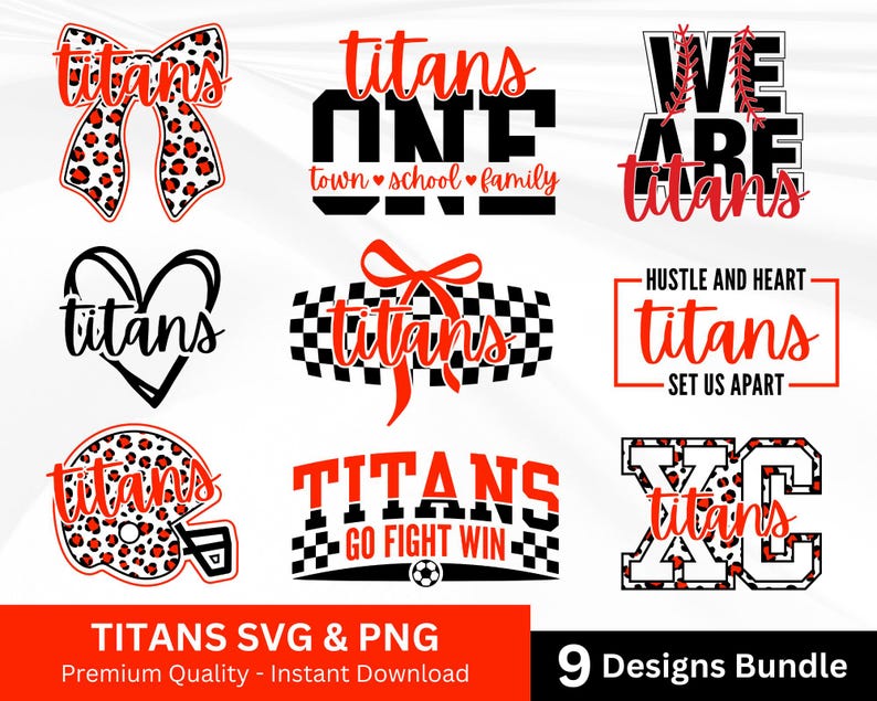 Titans SVG PNG Bundle School Mascot Shirt Designs Cricut Cut Files ...