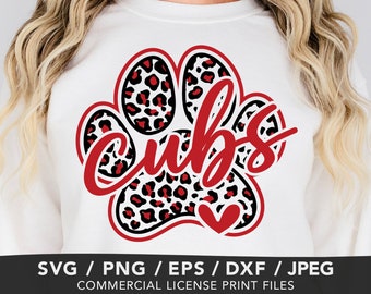 Cubs Svg Files, Sublimation PNG for Tshirt, Cubs High School Team, Instant Download