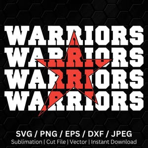 Guerreros PNG, Guerreros SVG, Color editable, Guerrero PNG, Cricut, Estrella, Archivo de corte, Vector, Imagen, Sublimación, PNG, EPS, DXF, DTF