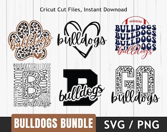 Bulldogs Png Svg Bundle Designs, Team Spirit Shirts, Gameday Png, T Shirt Bundle