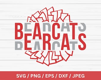 Bearcats cheer png, sublimatieontwerp, bearcats png-afbeelding, middelbare schoolvoetbal, Bearcats-mascotte, digitale download-svg, gameday-ontwerpen