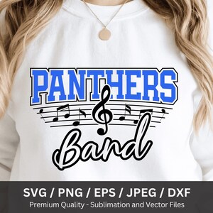 Panthers Marching Band PNG SVG, band moeder, band shirts SVG, Cricut gesneden bestand, band seizoen