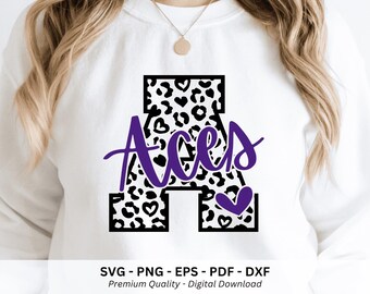 Aces Svg, Aces Png Files, Aces Baseball Football Basketball Soccer School Mascot Shirt Png, Sublimation Design, Digital Download