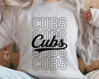 Cubs Png, Preppy Cubs Png, School Spirit Shirt, Cubs Mascot Png, Sublimation Design, Sports Clipart Digital Download