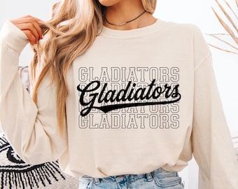 Gladiators Png, Preppy Gladiators Png, School Spirit Shirt, Gladiators Mascot Png, Sublimation Design, Sports Clipart Digital Download