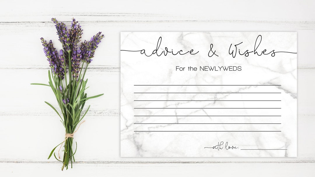 Wedding Advice Card PRINTABLE Printable Advice and Wishes for the ...