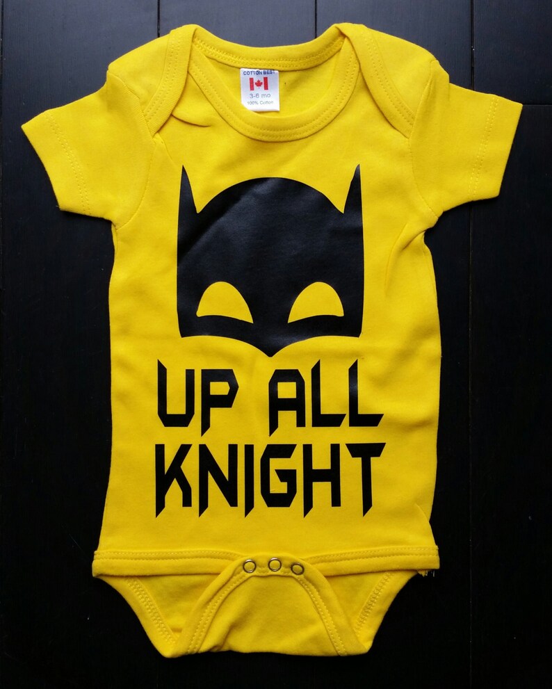 Up All Knight Baby Boy Onesie or Bodysuit Superhero Batmask Etsy