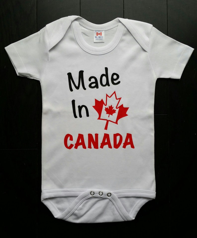 Made in Canada Newborn Unisex Baby Bodysuit canadian Flag Etsy Canada