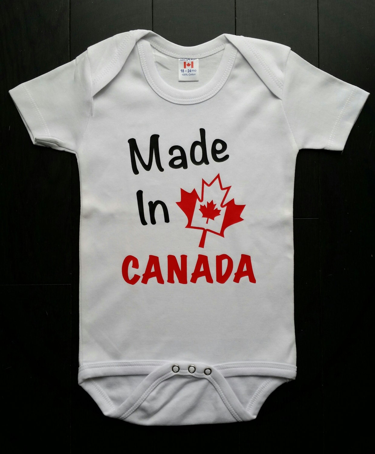 Made in Canada Newborn Unisex Baby Bodysuit canadian Flag Etsy Canada