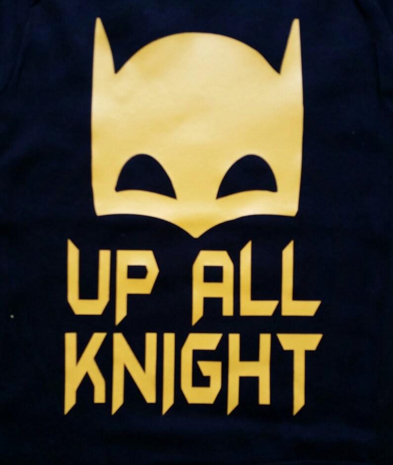 Up All Knight Baby Boy Onesie or Bodysuit Superhero Batmask Etsy Canada