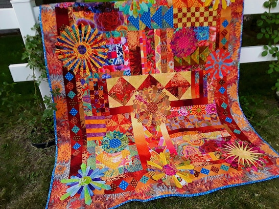 Home made Patchwork Quilt Top unfinished 80x68