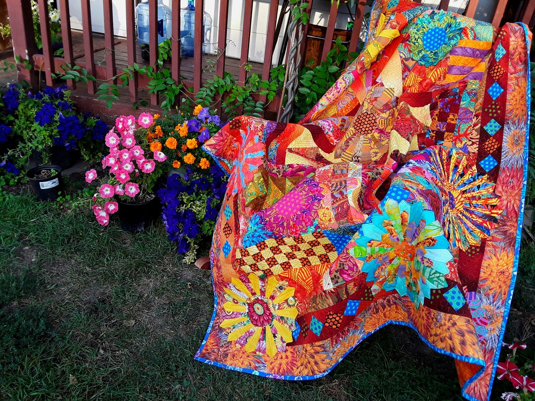 a happy, scrappy Candy Box quilt top — Stitched in Color