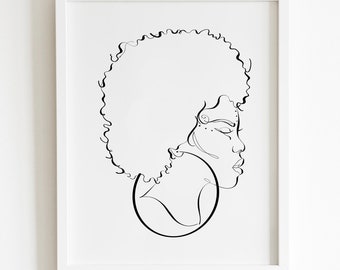 Line Drawing Silhouette Portrait Outline Side Profile Linework Art Silhouette Drawing Single Line Art Drawing