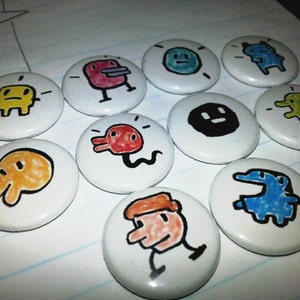 10 one inch Tamagotchi button pins