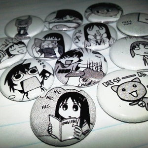 12 one-inch Azumanga Daioh button pins