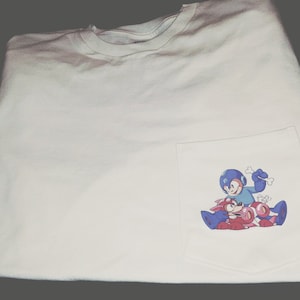 megaman & rush pocket tee