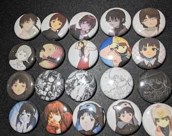 20 one-inch Serial Experiment Lain button pins