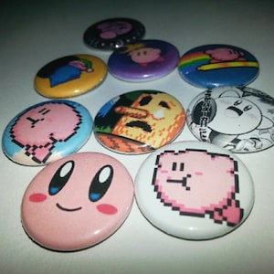 9 one-inch Kirby button pins