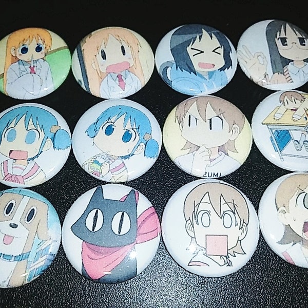 12 nichijou ( my ordinary life button ) one-inch button pins