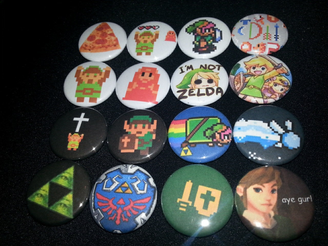 16 One Inch Legend Of Zelda Button Pins Etsy