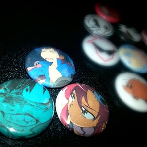 12 one-inch Gurren Laggan button pins