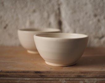 Set of 2 small bowls | Minimal White Tableware | Nordic White