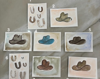 Original ACEO Watercolor Painting – Miniature Landscape Art, 2.5x3.5 Inch Collectible, Small Wester Artwork, Hand-Painted Gift for Art Lover