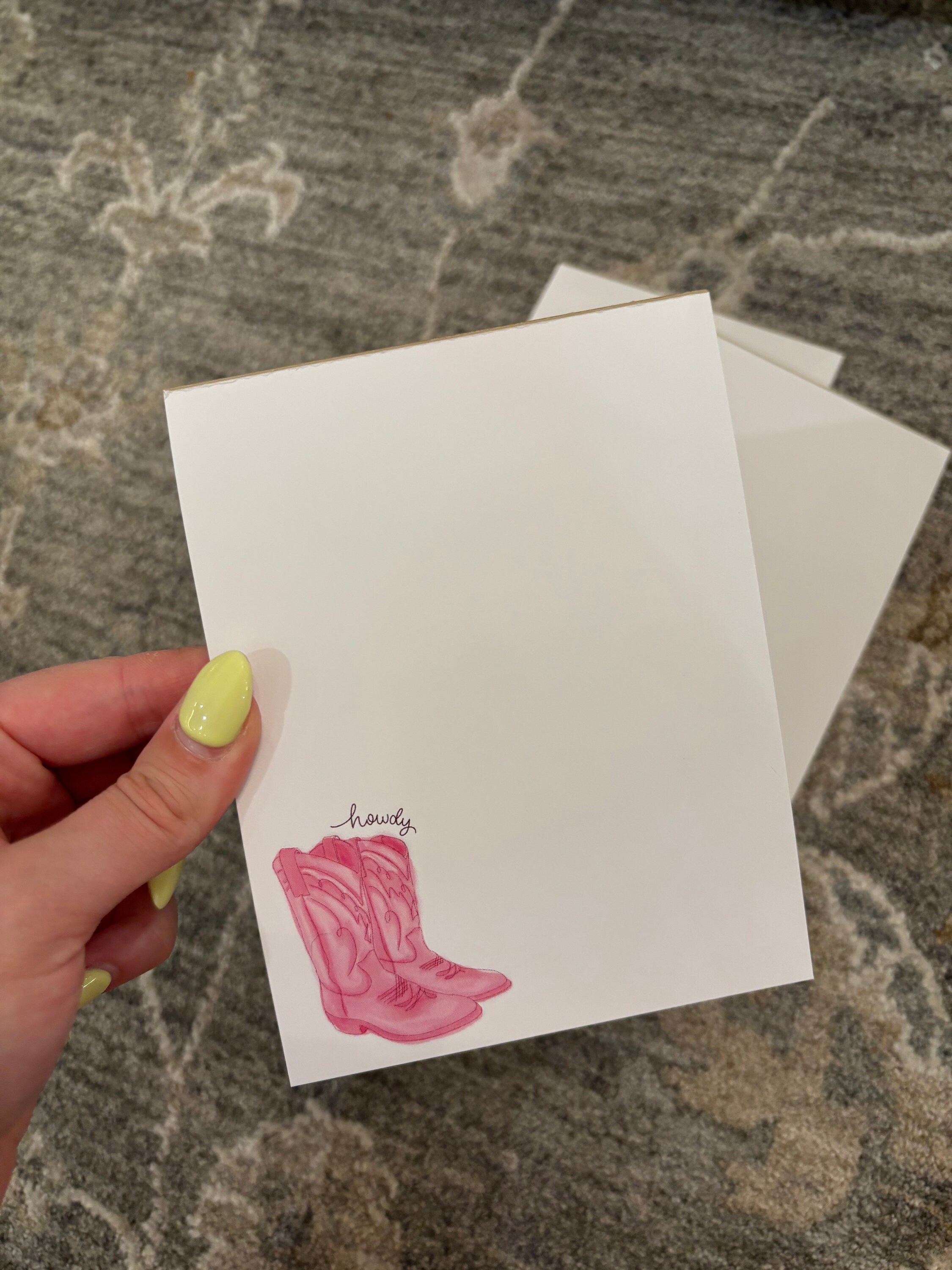 Howdy Note Bad Cowgirl Boots Howdy Doodle Notepad - Cute Notepad Pink Cowboy Boots - Etsy
