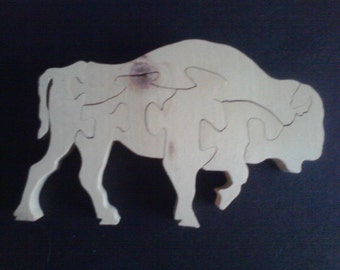 Buffalo, wooden puzzle, animal, brown