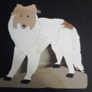Sheltie, collie,  wooden puzzle, dog, animal