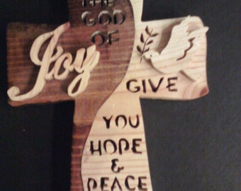 Cross, joy & dove,  wall Hanging, religious, spiritual, Pictures/Décor saying/Phrase, sign