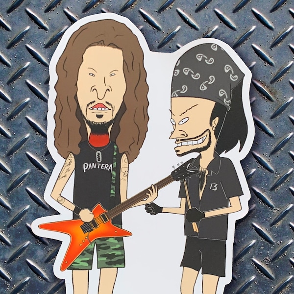 Dimebag Darrell Vinnie Paul Beavis and Butt-Head Pantera Waterproof Vinyl Sticker