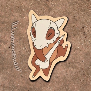 Naklejka Cubone | Wodoodporna naklejka winylowa Pokemon