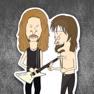 Metallica Beavis and Butt-Head Waterproof Vinyl Sticker James Hetfield Lars Ulrich MTV
