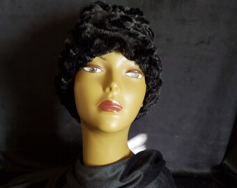 Black Faux Fur Sack Hat