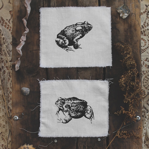 Toad Pals • Par de remendos de algodão reciclado serigrafados