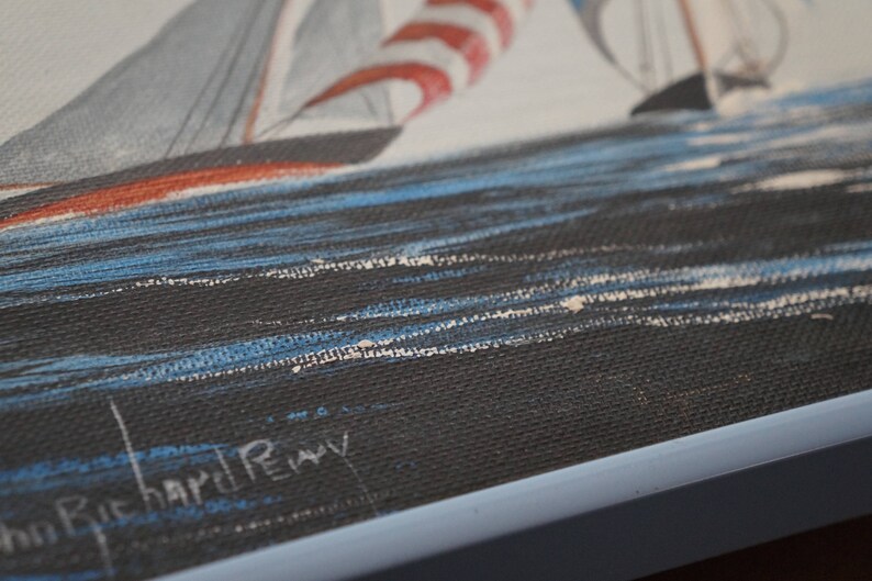 Artist John Richard Perry Sr. Original Painting of Two Ships Etsy