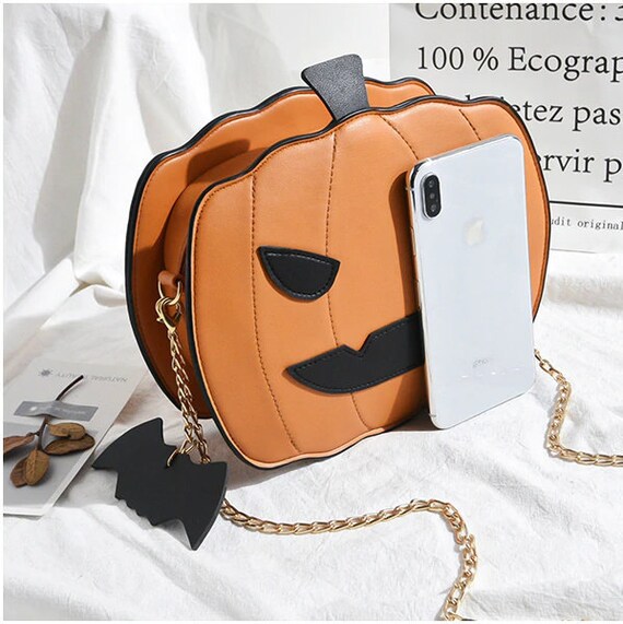 JackOLantern Halloween Cross Body Bag Orange/Black Kawaii Etsy