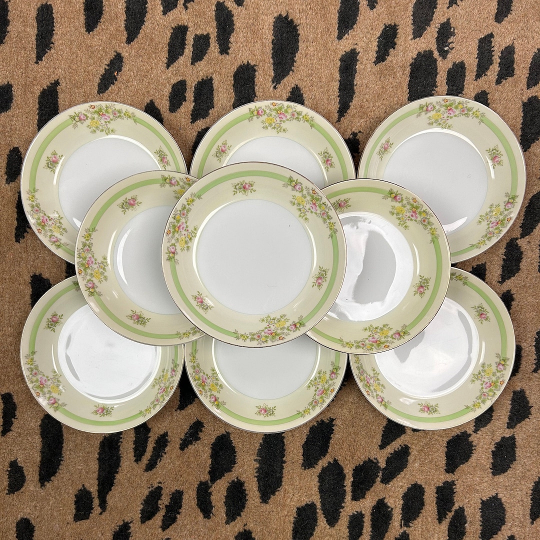 Vintage Meito Soup Bowls Hand Painted Floral Gold Trim set of 9 Etsy
